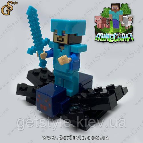 Конструктор фігурки Стів і Павук Майнкрафт Stive Spider Minecraft 5.5 см