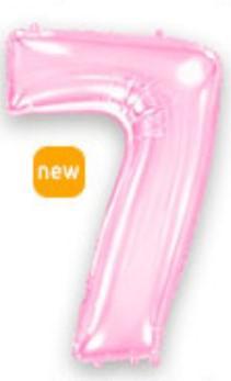 Куля цифра "7" Колір: Пастель Рожева. Розмір: 40"(100 см). Пр-во: FlexMetal (Іспанія)