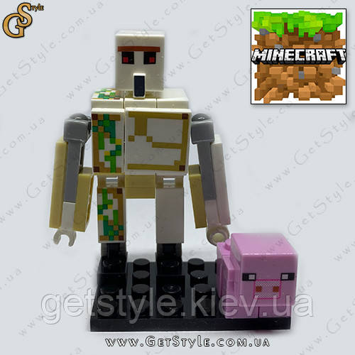 Конструктор фігурки Голем і Свинка Майнкрафт Golem Pig Minecraft 7 см