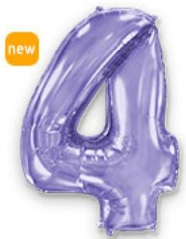 Куля цифра "4" Колір: Ліловий. Розмір: 40"(100 см). Пр-во: FlexMetal (Іспанія)