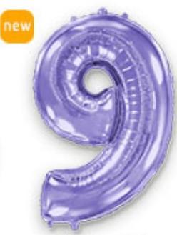 Куля цифра "9" Колір: Ліловий. Розмір: 40"(100 см). Пр-во: FlexMetal (Іспанія)