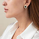 Сережки "Love" у жовтому золоті (емаль) с06796 Zipexpert ZIPEXPERT, фото 3