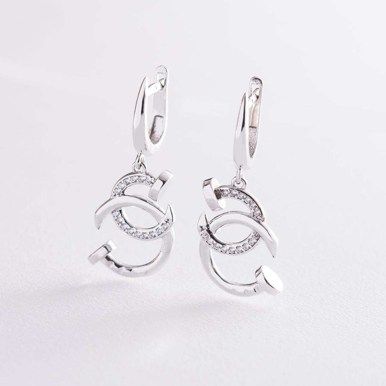 Сережки "Гвоздики" в білому золоті с06744 Zipexpert ZIPEXPERT