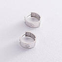 Сережки — кільця "Love" у білому золоті с07313 Zipexpert ZIPEXPERT, фото 4