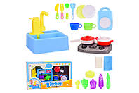 Кухона мийка, YJ188191468, тече вода, з посудом, з набором продуктів, в коробці р. 54,5*8*31,5 см, р-р іграшки