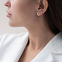 Сережки-пусети "Клівер" у червоному золоті 
с06965 Zipexpert ZIPEXPERT, фото 7