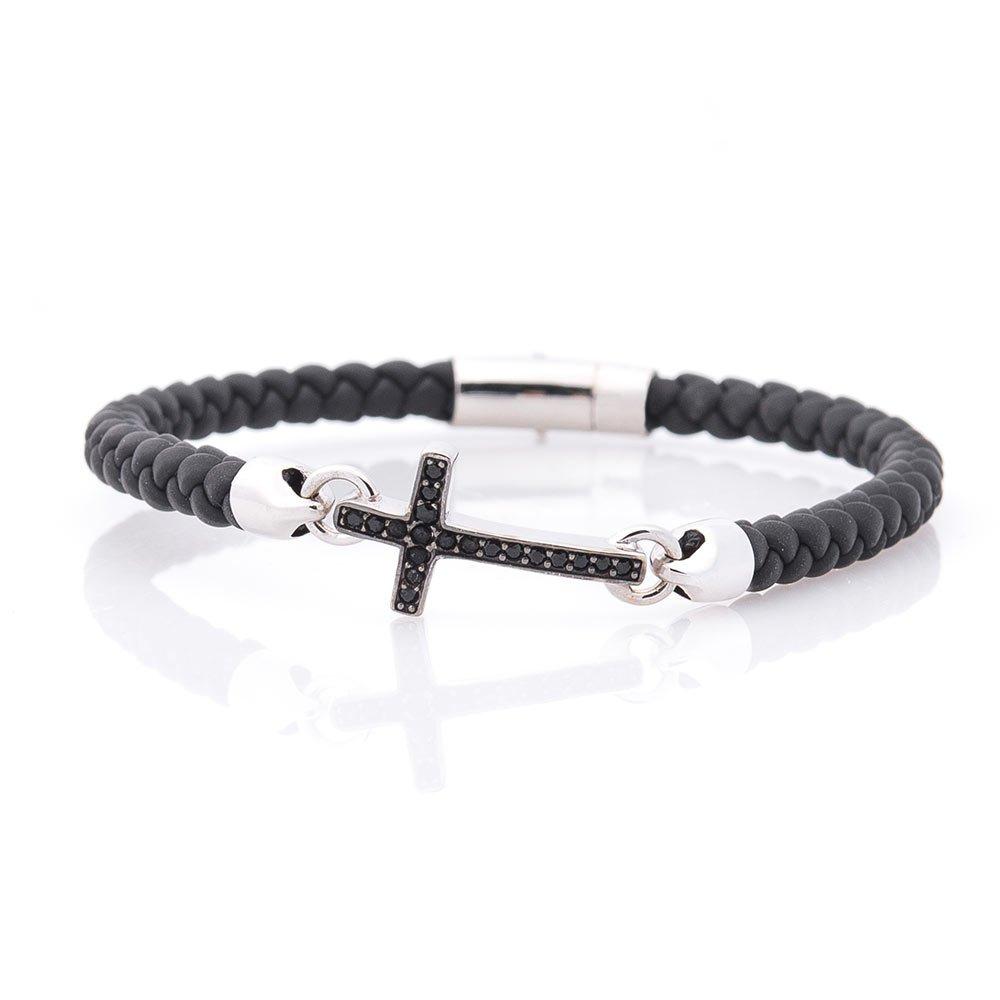 Каучуковий браслет "Крістик" (фіаніт) б03999 Zipexpert ZIPEXPERT, фото 1