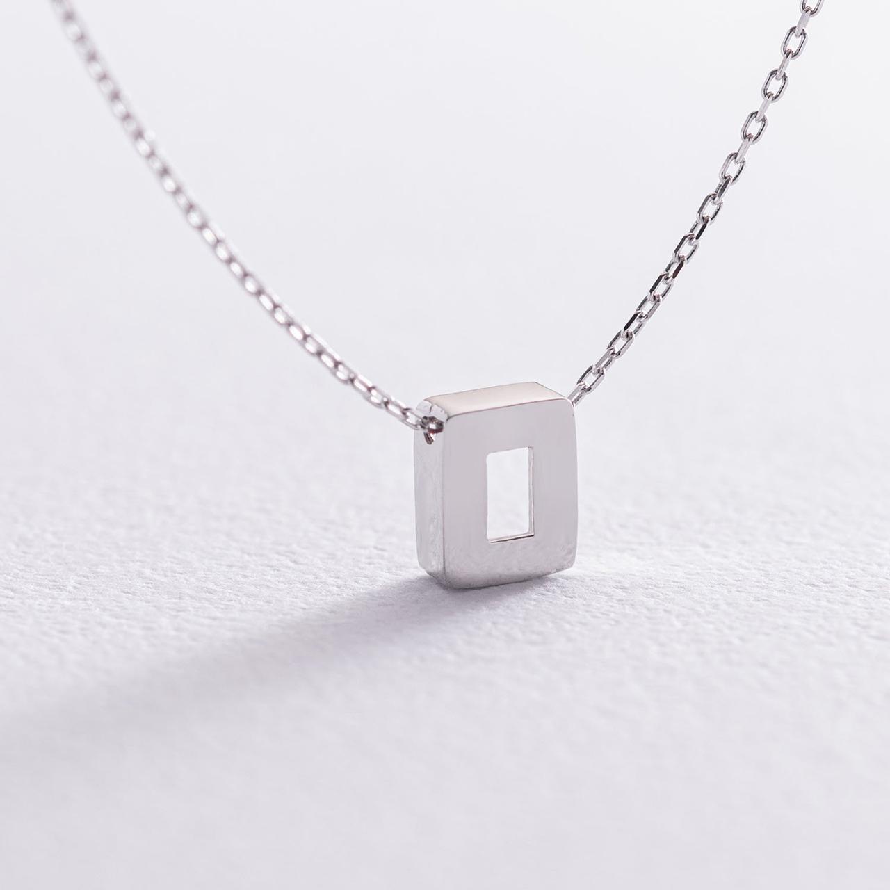 Кольє з буквою "О" в білому золоті коло1254О Zipexpert ZIPEXPERT, фото 1