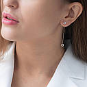 Сережки-пусети "Кружечки" у жовтому золоті 
(фіаніти) с07232 Zipexpert ZIPEXPERT, фото 9