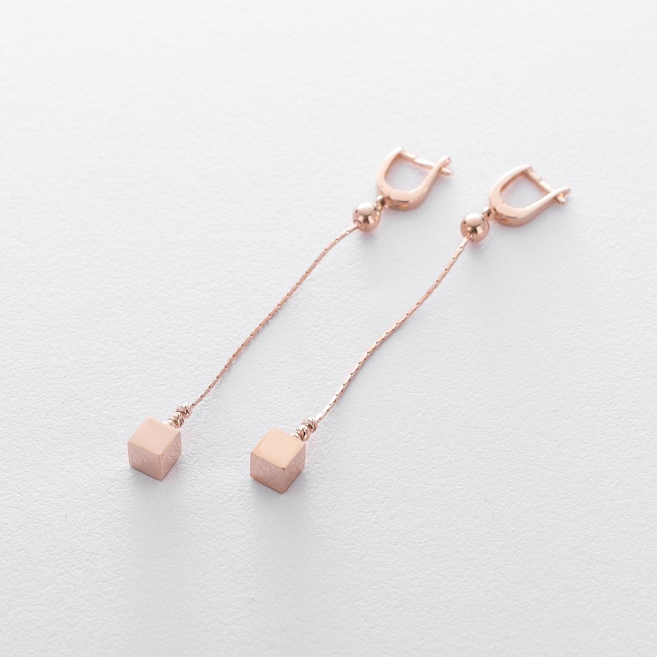 Золоті сережки з квадратиками с06303 Zipexpert ZIPEXPERT, фото 1