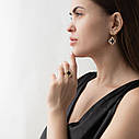 Сережки "Клевер" у жовтому золоті (емаль) с06810 Zipexpert ZIPEXPERT, фото 4