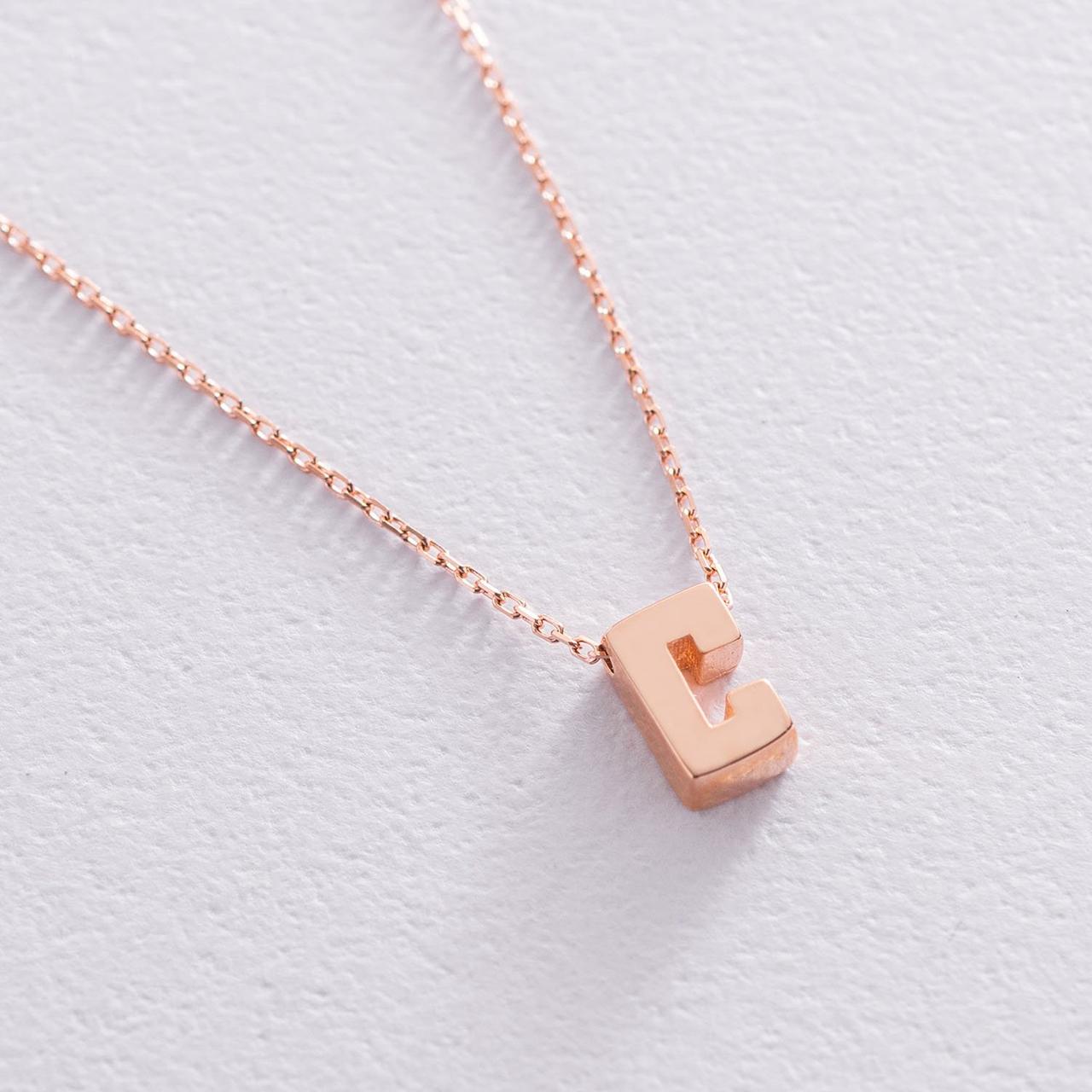 Кольє з буквою "С" у червоному золоті коло1256С Zipexpert ZIPEXPERT, фото 1