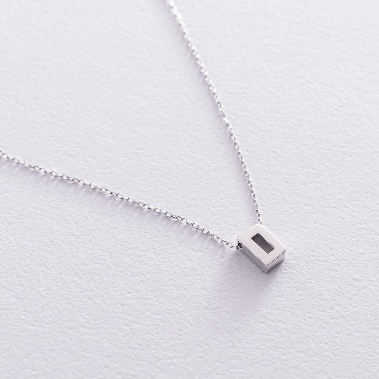 Кольє з буквою "D" у білому золоті коло1254D Zipexpert ZIPEXPERT, фото 1