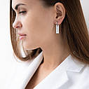 Сережки в білому золоті з фіанітами с07166 Zipexpert ZIPEXPERT, фото 3