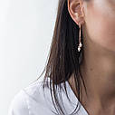 Золоті сережки Перли на ланцюжку с05677 Zipexpert ZIPEXPERT, фото 7