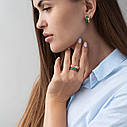 Золоте кільце із зеленими фіанітами к05695 Zipexpert ZIPEXPERT, фото 2