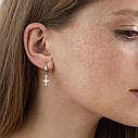 Сережки "Крістики" в білому золоті с06992 Zipexpert ZIPEXPERT, фото 3