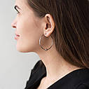 Сережки — кільця Гармонія в білому золоті 
с06692 Zipexpert ZIPEXPERT, фото 5