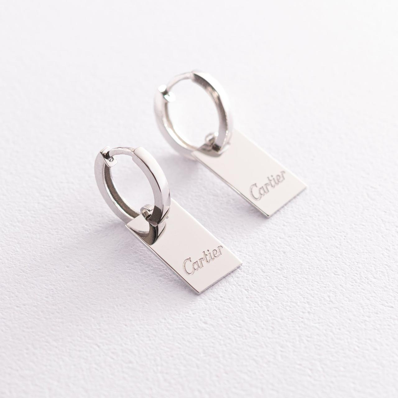 Сережки на застібці конго (біле золото) 
с06168 Zipexpert ZIPEXPERT, фото 1