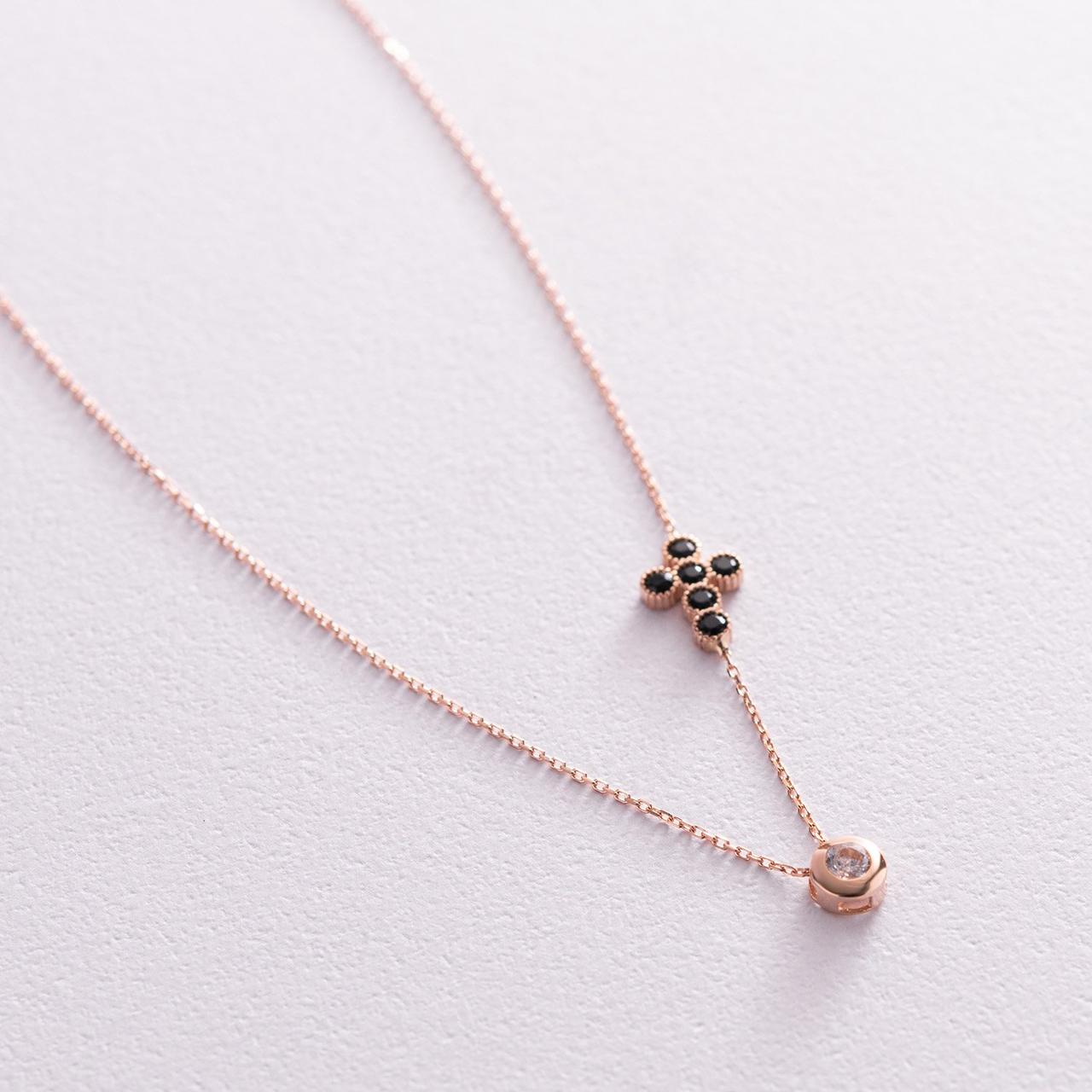 Золоте кольє з хрестиком (фіаніти) коліна2109 Zipexpert ZIPEXPERT, фото 1