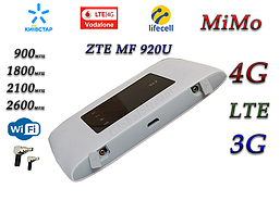 Мобільний модем 4G-LTE/3G WiFi Роутер ZTE MF920u (KS,VD,Life) з 2 виходами під антену MiMo