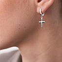 Сережки "Крістики" в білому золоті с07822 Zipexpert ZIPEXPERT, фото 5