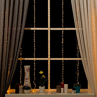 Внутрішня світлодіодна Гірлянда Штора-Водоспад 280 Led 3 х 2 м Теплий Білий пр/пр