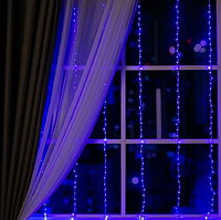 Гірлянда Штора Водоспад 320Led 3 х 3 м 220 V Синій пр/пр