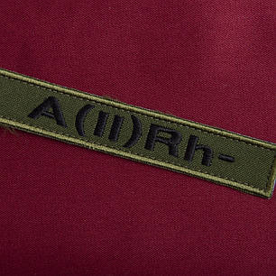 Шеврон на липучці група крові 2- 2х12 см для позначення групи крові військова нашивка патч для одягу, фото 2