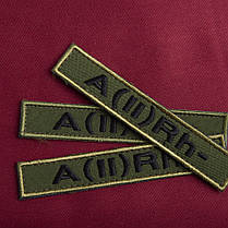 Шеврон на липучці група крові 2- 2х12 см для позначення групи крові військова нашивка патч для одягу, фото 3