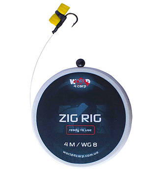 Готовий повідець W4C ZIG RIG EVA FOAM (зиг риг) з адаптером і піною, гачок WIDE GAPE No8