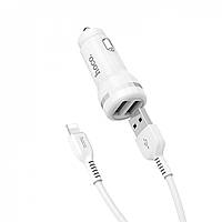 АЗУ HOCO Z27 Staunch 2USB/2,4A+Lightning White