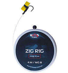 Готовий повідець W4C ZIG RIG EVA FOAM (зіг ріг) з адаптером і піною, гачок WIDE GAPE №8