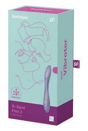 Satiffyer g-spot flex 2 універсальний вібратор, гнучка бочка з фіксацією положення, фото 2