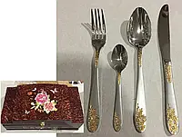 Набор столовых приборов в подарочном чемодане Hoffburg Napoli Diamond 72 предмета (HB-7801)