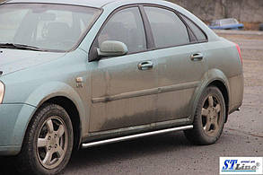 Бічні труби BB001 (42мм, нерж.) для Chevrolet Lacetti