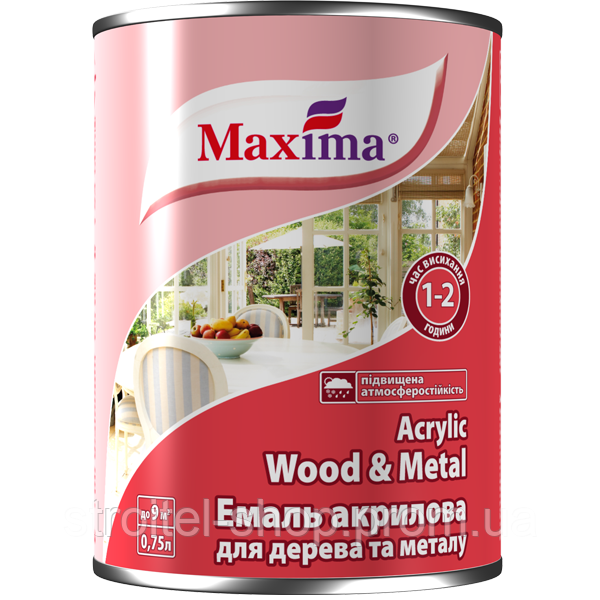Емаль акрилова для дерева і металу (ТМ "Maxima") 0,75 л