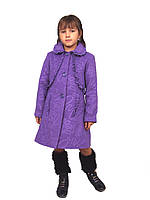 Пальто для дівчинки кашемір м-968 ріст 110 116 122 бузкове тм "Попелюшка"