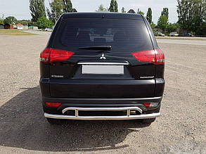 Задня захист AK002-2 (2 шт, нерж) для Mitsubishi Pajero Sport 2008-2015рр.