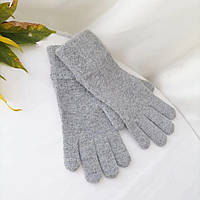 Жіночі перчатки ангора 20% сірий
