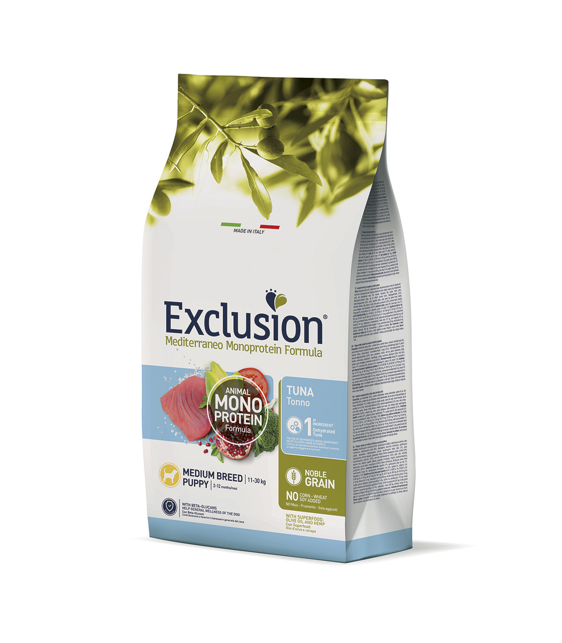 EXCLUSION PUPPY TUNA MEDIUM BREED КОРМ ДЛЯ ЦУЦЕНЯТ СЕРЕДНІХ ПОРІД З ТУНЦЕМ 12 КГ/3КГ