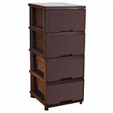 Комод пластиковий Ротанг коричневий 95х46х39 Алеана, фото 2