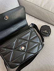 Жіноча сумка Prada, 2 в 1, тканинний ремінь, гаманець, 25*17*9см, 931087, фото 2