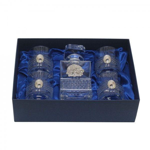 Набір для віскі Boss Crystal Lion Brillante зі срібними накладками