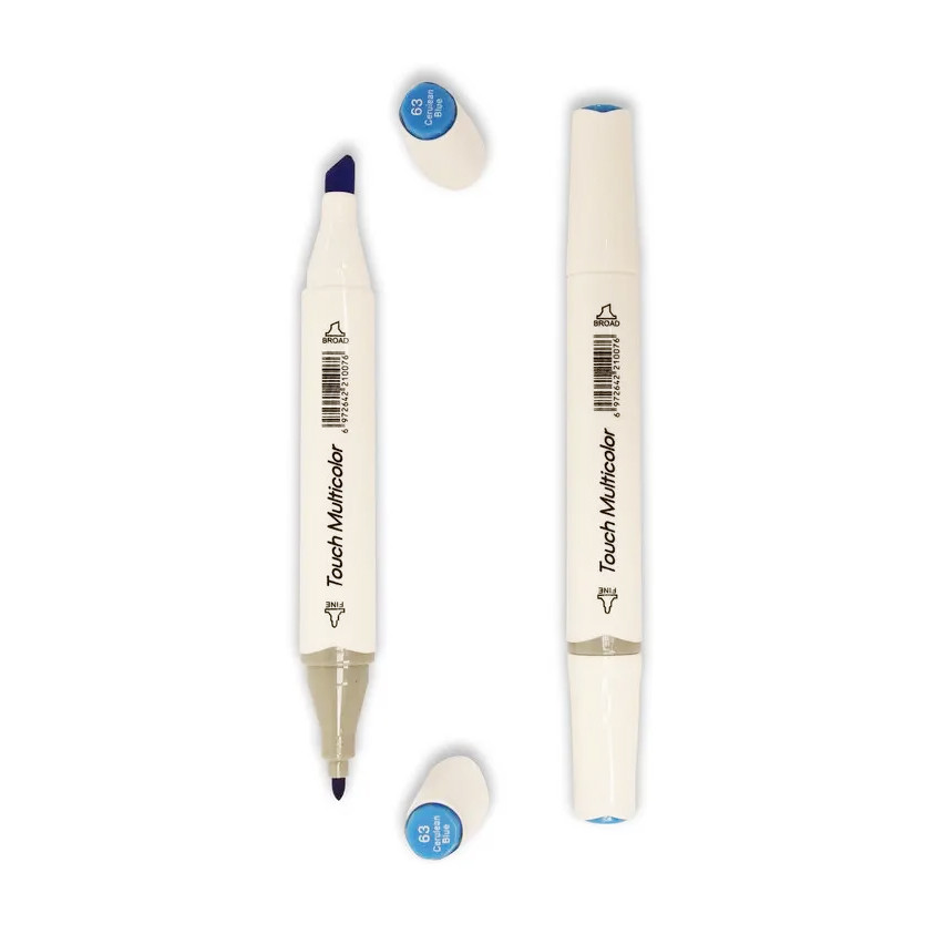 Маркер двусторонній Touch Multicolor для скетчингу і малювання M63 Cerulean Blue