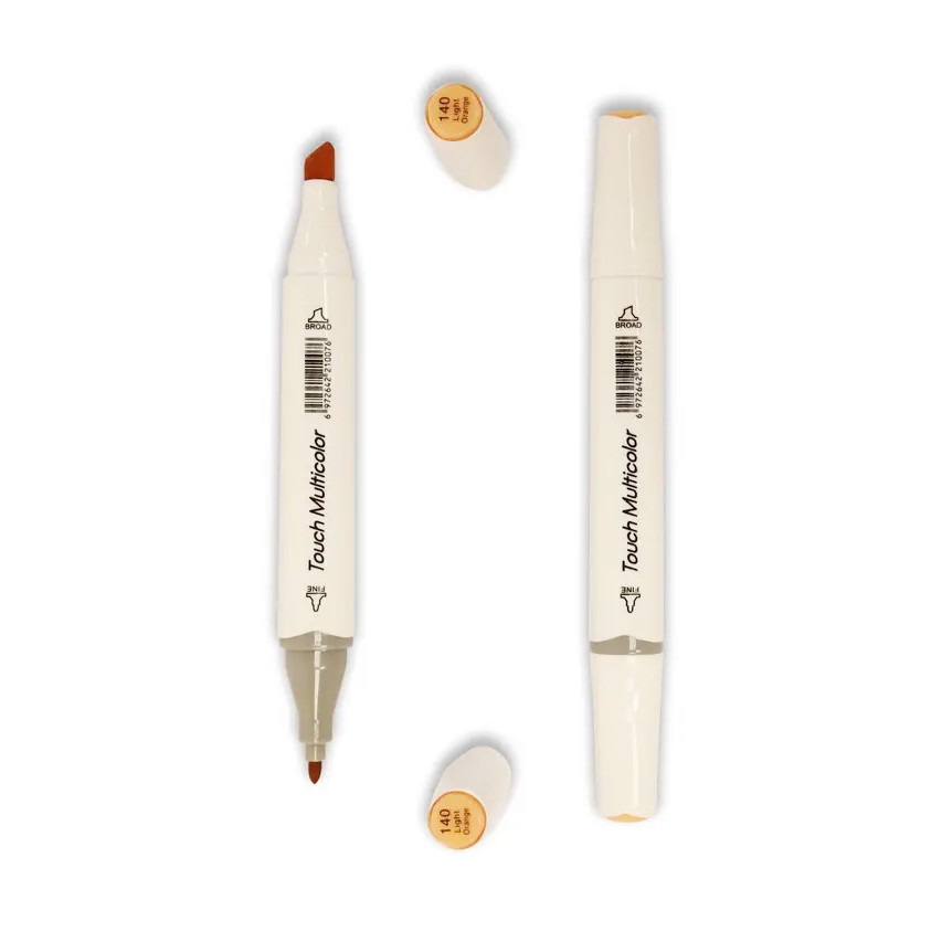 Маркер двусторонній Touch Multicolor для скетчингу і малювання M140 Light Orange (червоний)