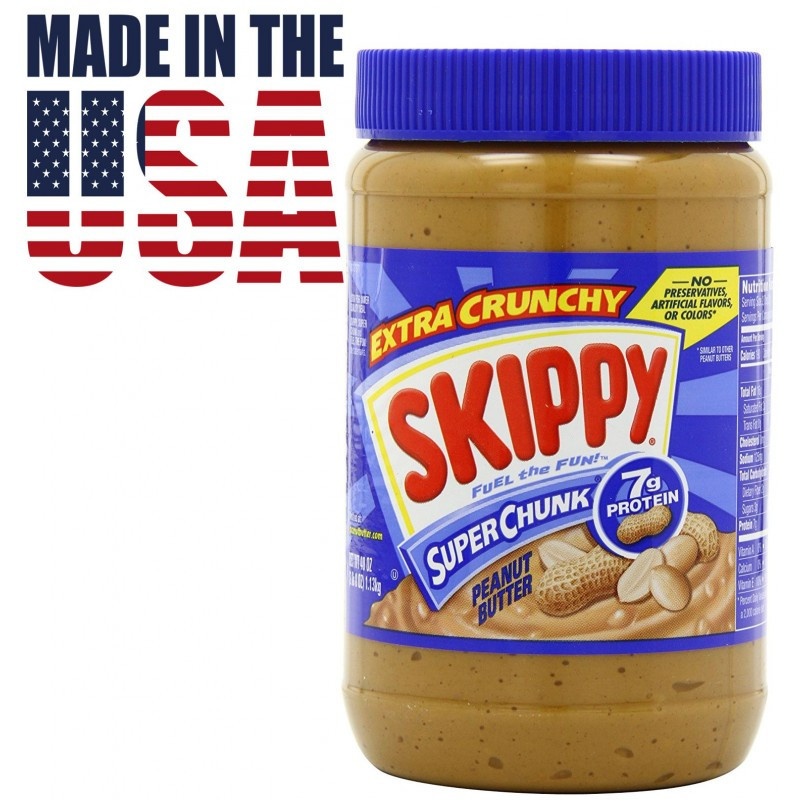 Арахісова паста Skippy Super Chunk 1,36 кг США хрустка зі шматочками арахісу Скіппі Чанк