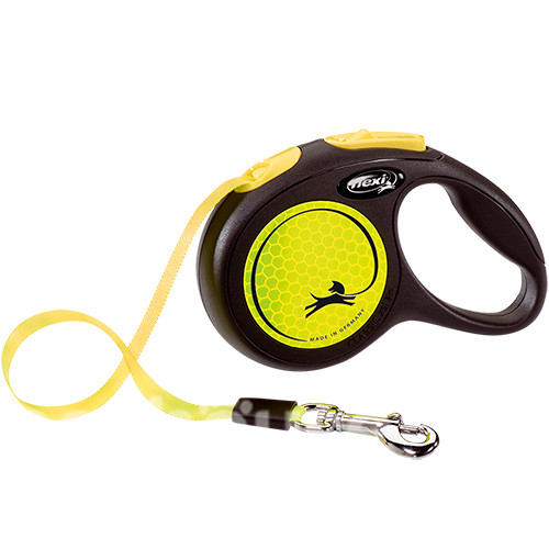 Повідець-рулетка Flexi New Neon XS стрічка 3м/12 кг (Жовтий)