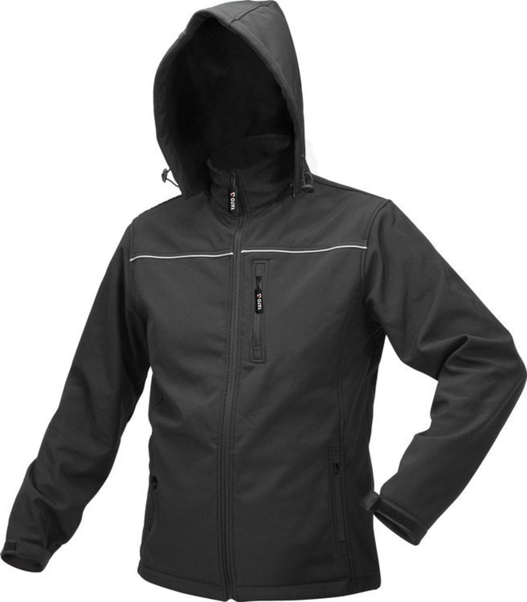 Куртка робоча SOFTSHELL з прикріп капюшоном YATO розм XXXL, чорна, 3 кишені, 96% поліест і 4% спанде Baumar - Завжди Вчасно