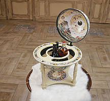 Глобус бар настільний на 4-х ніжках Карта світу слонова кістка сфера 33 см Гранд Презент 33006W